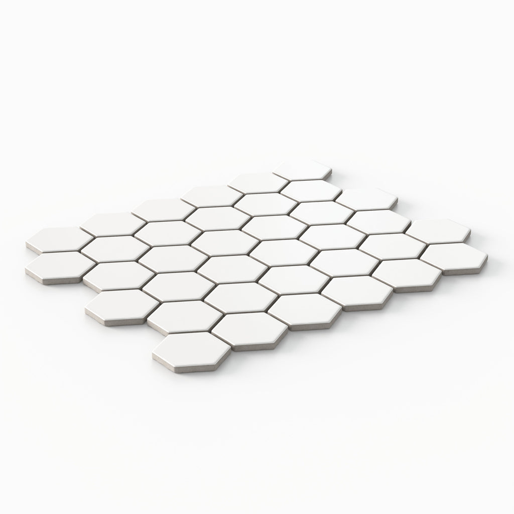 Levi 12x12 Matte Porcelain 2x2 Hexagon Mosaic Tile in White
