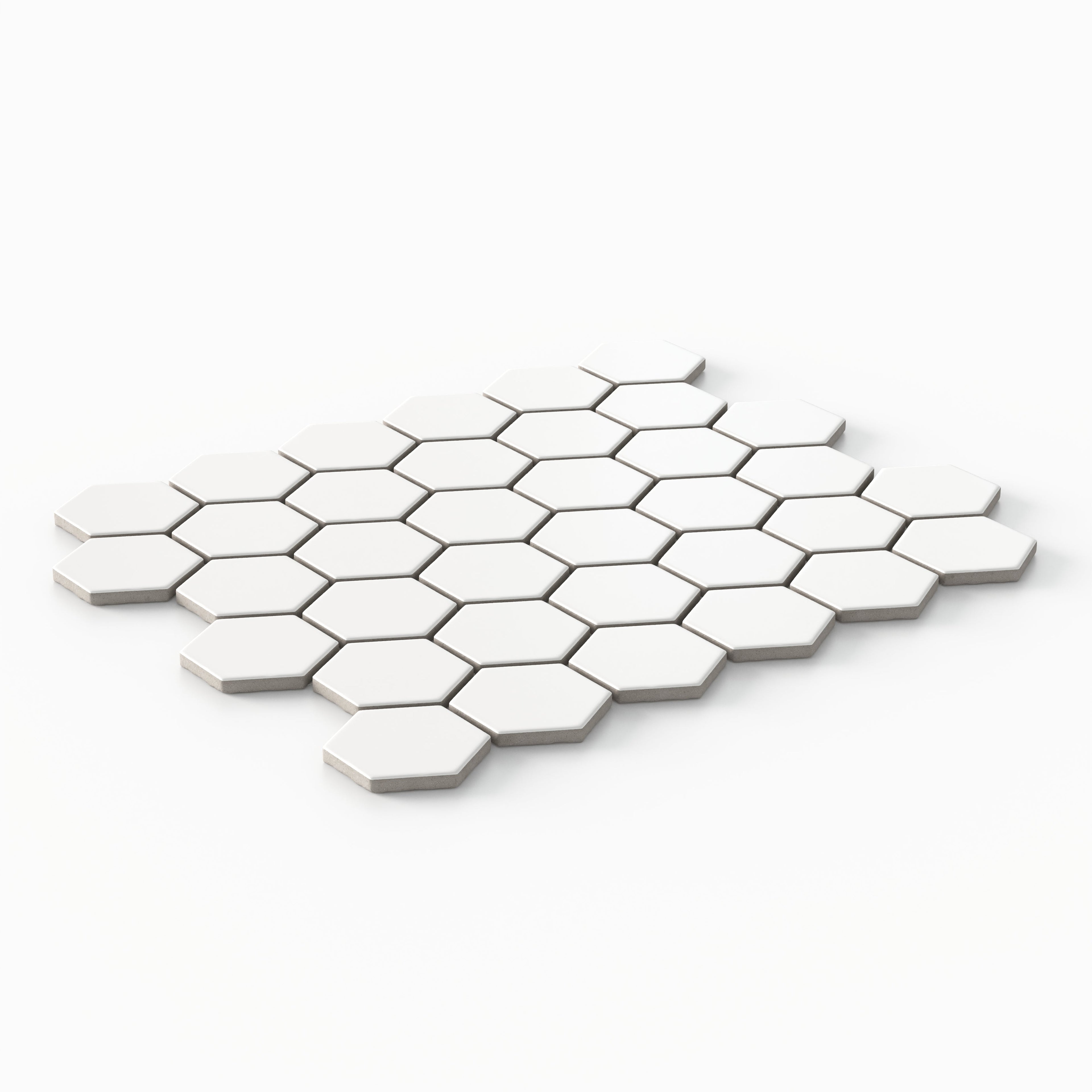 Levi 12x12 Matte Porcelain 2x2 Hexagon Mosaic Tile in White