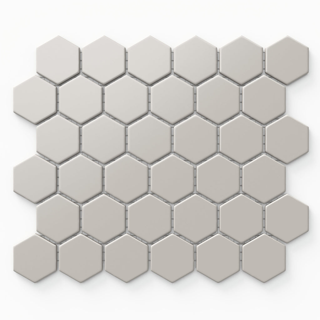 Levi 12x12 Matte Porcelain 2x2 Hexagon Mosaic Tile in Grey
