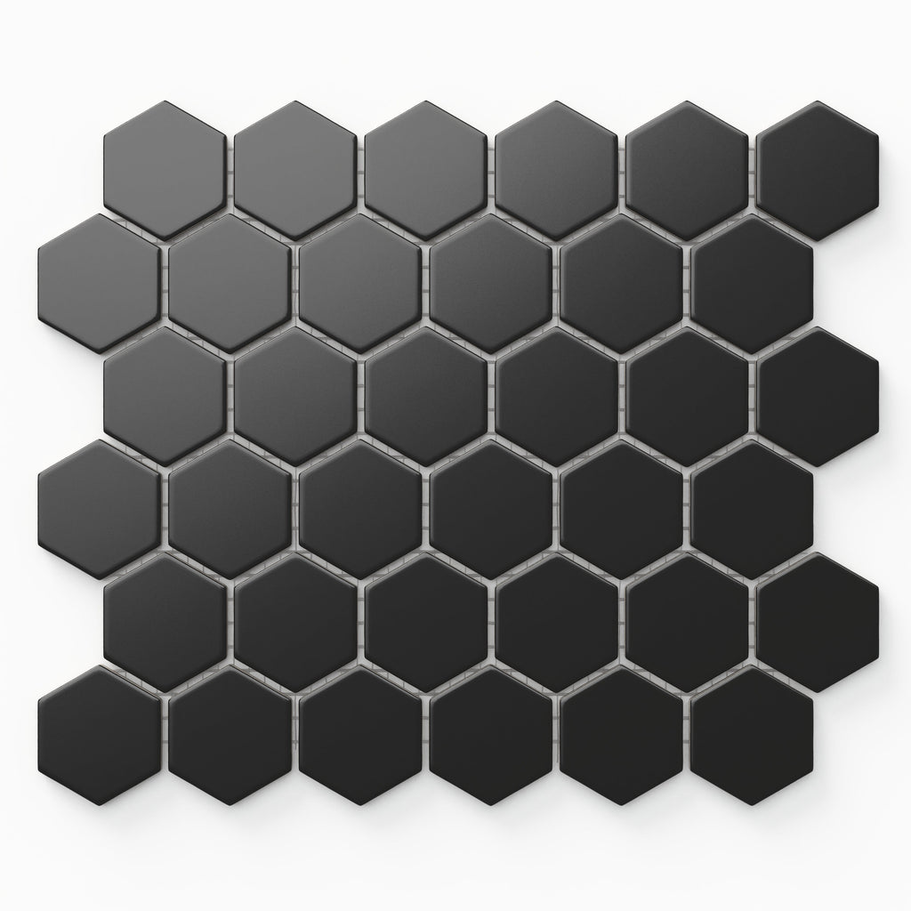 Levi 12x12 Matte Porcelain 2x2 Hexagon Mosaic Tile in Black