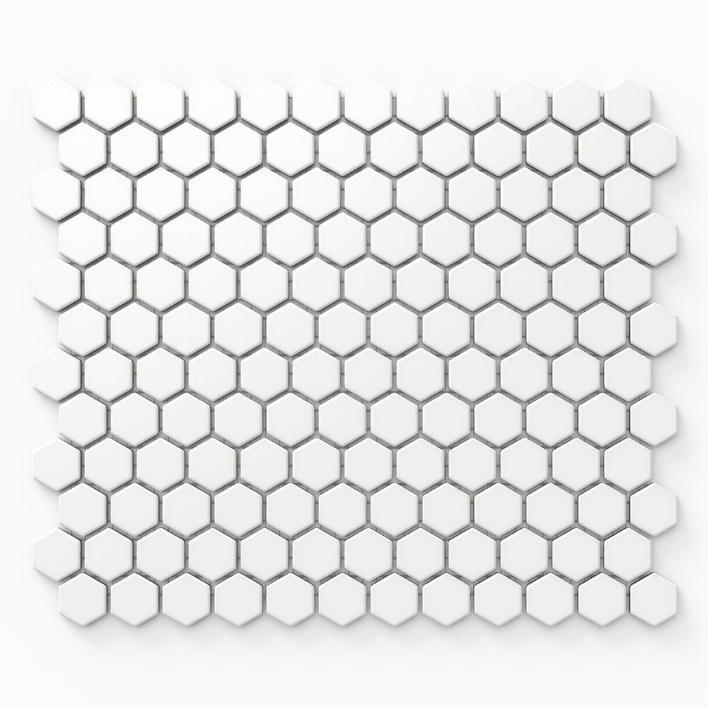 Levi 12x12 Matte Porcelain 1x1 Hexagon Mosaic Tile in White