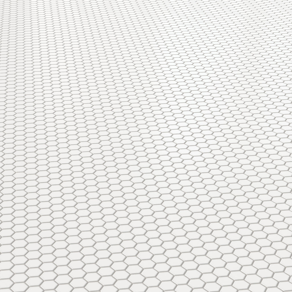 Levi 12x12 Matte Porcelain 1x1 Hexagon Mosaic Tile in White