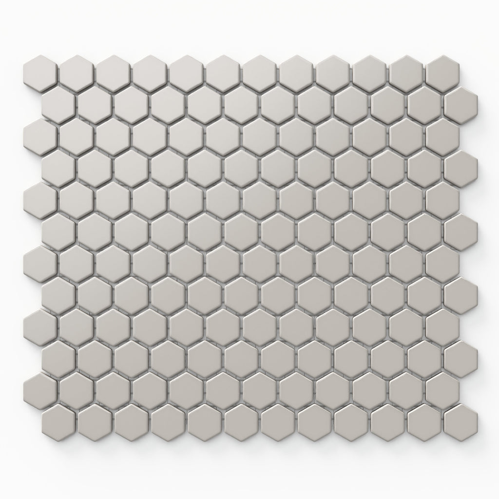 Levi 12x12 Matte Porcelain 1x1 Hexagon Mosaic Tile in Grey