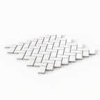 Mabel 12x12 Glossy Porcelain Herringbone Mosaic Tile in White