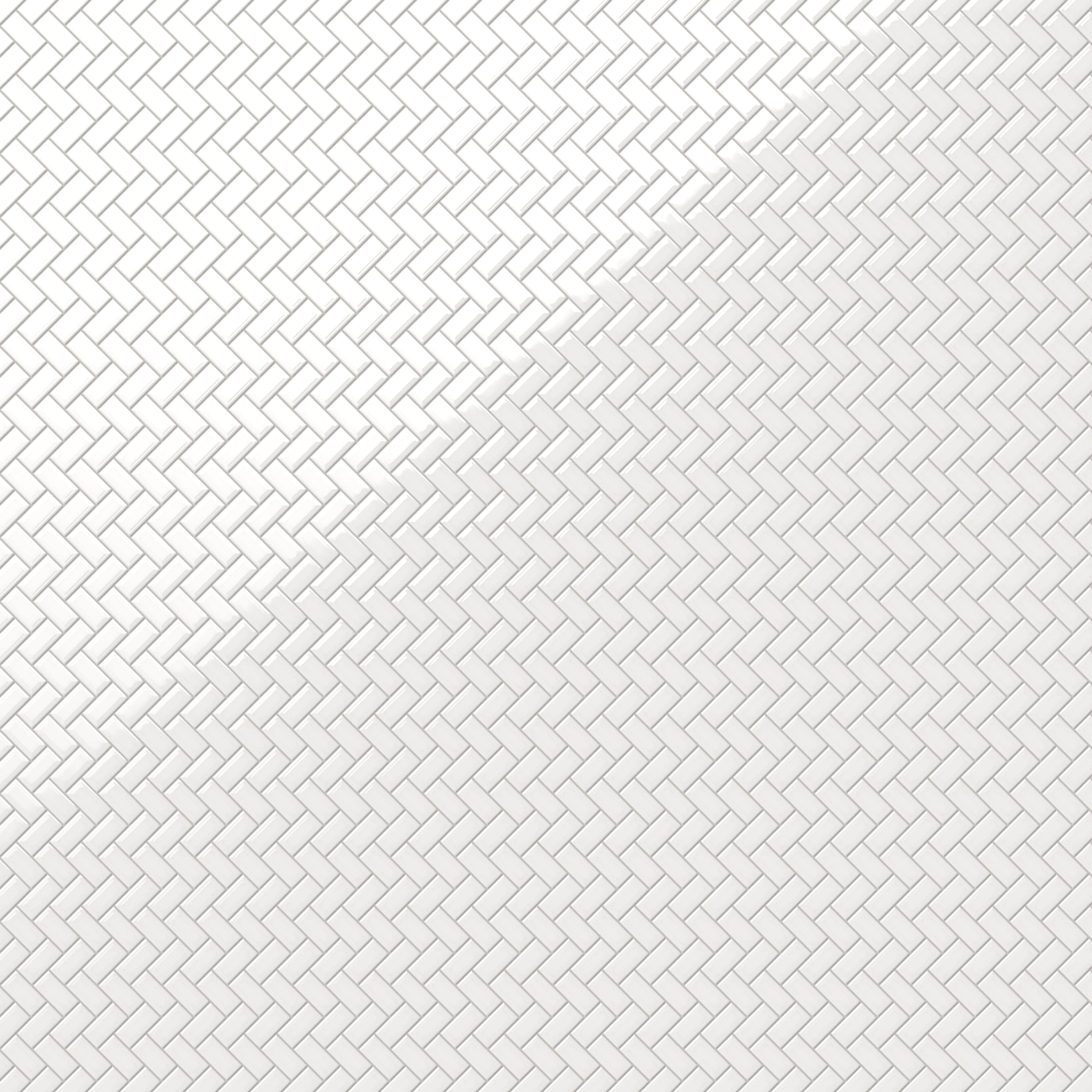 Mabel 12x12 Glossy Porcelain Herringbone Mosaic Tile in White