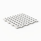 Quinn 12x12 Matte Porcelain Basket Weave Mosaic Tile in Black & White