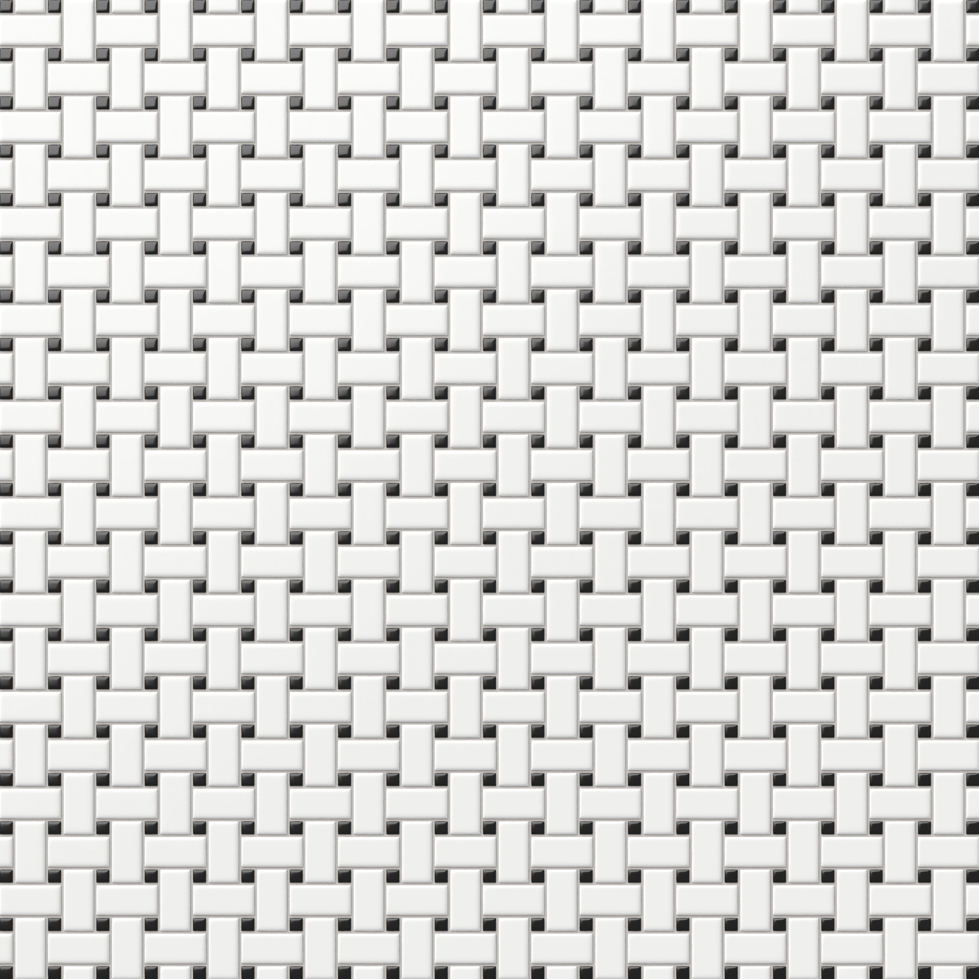 Quinn 12x12 Matte Porcelain Basket Weave Mosaic Tile in Black & White