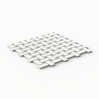 Quinn 12x12 Matte Porcelain Basket Weave Mosaic Tile in Grey & White