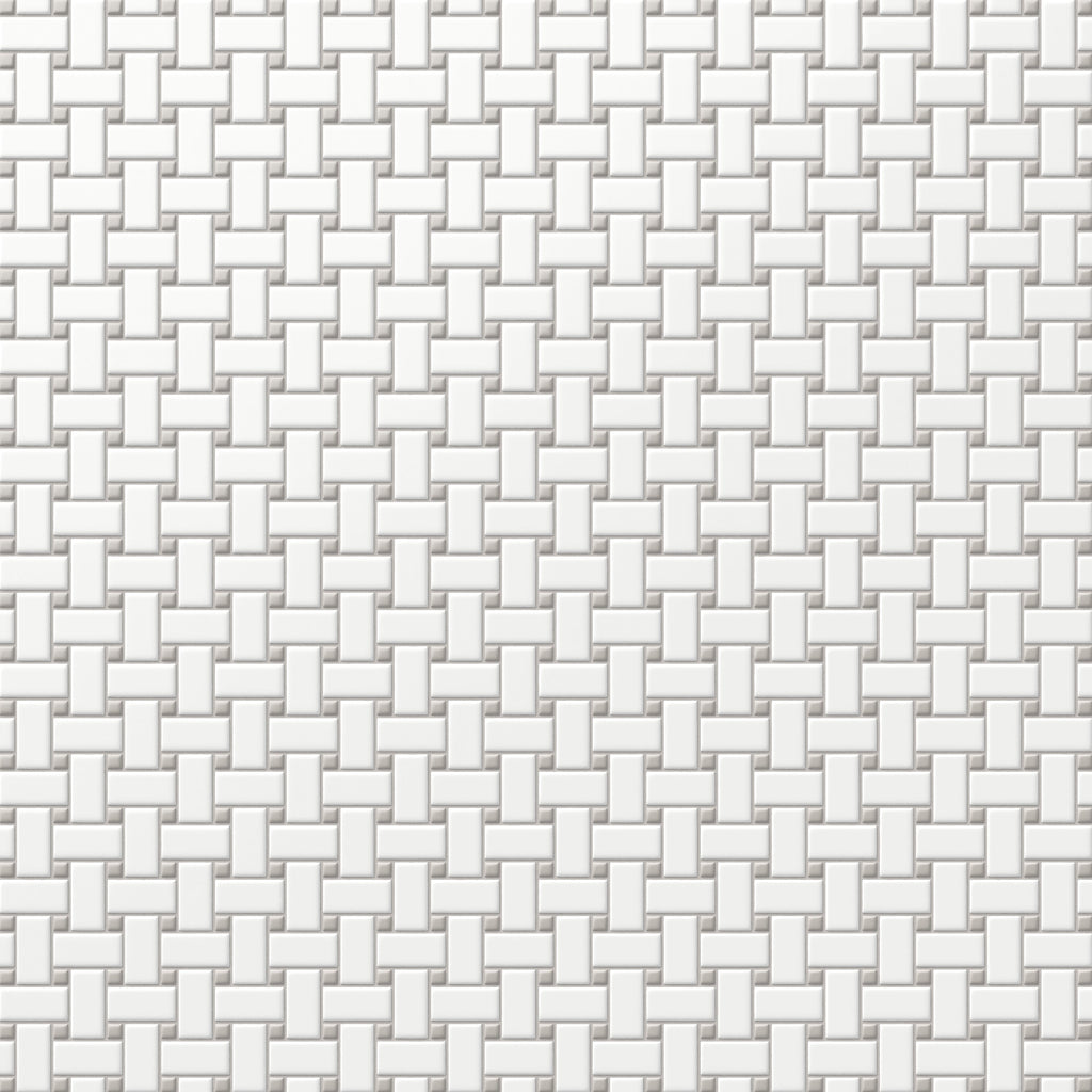 Quinn 12x12 Matte Porcelain Basket Weave Mosaic Tile in Grey & White