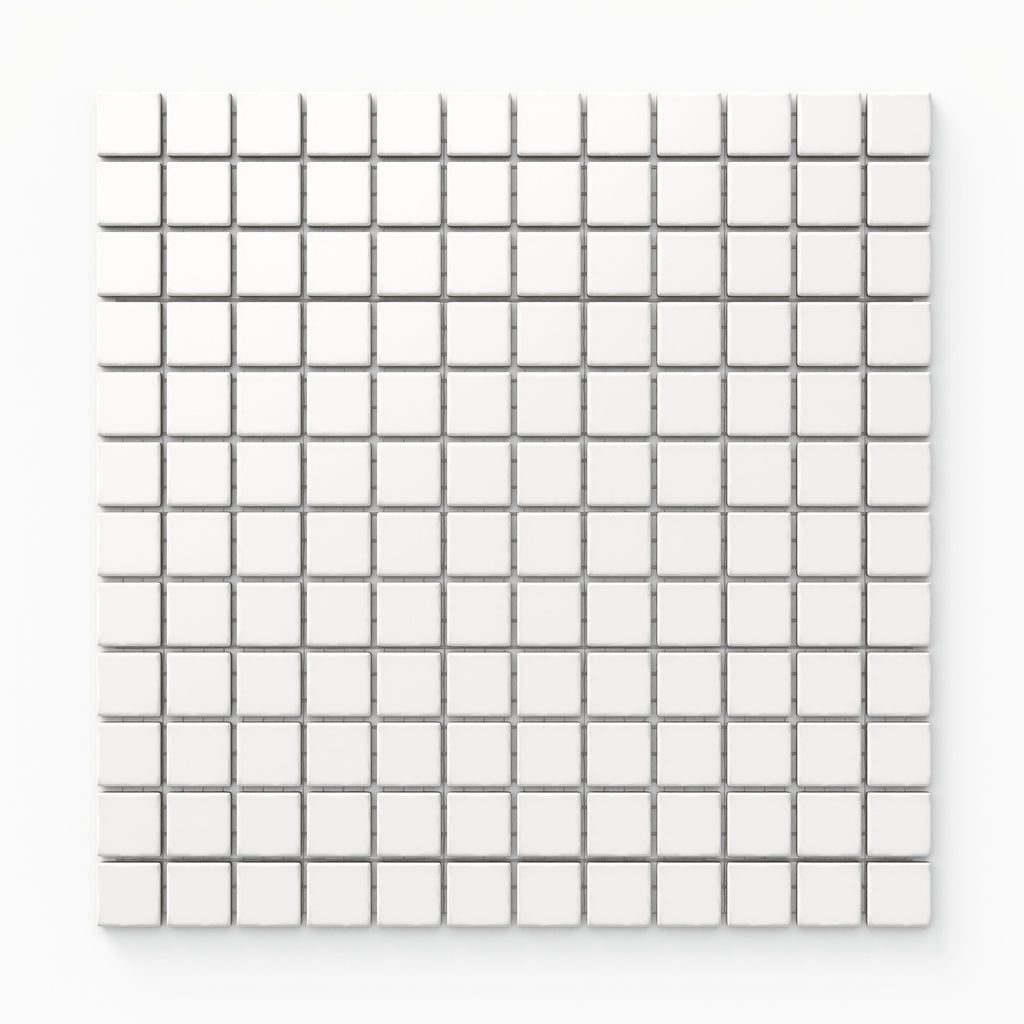Levi 12x12 Matte Porcelain 1x1 Square Mosaic Tile in White