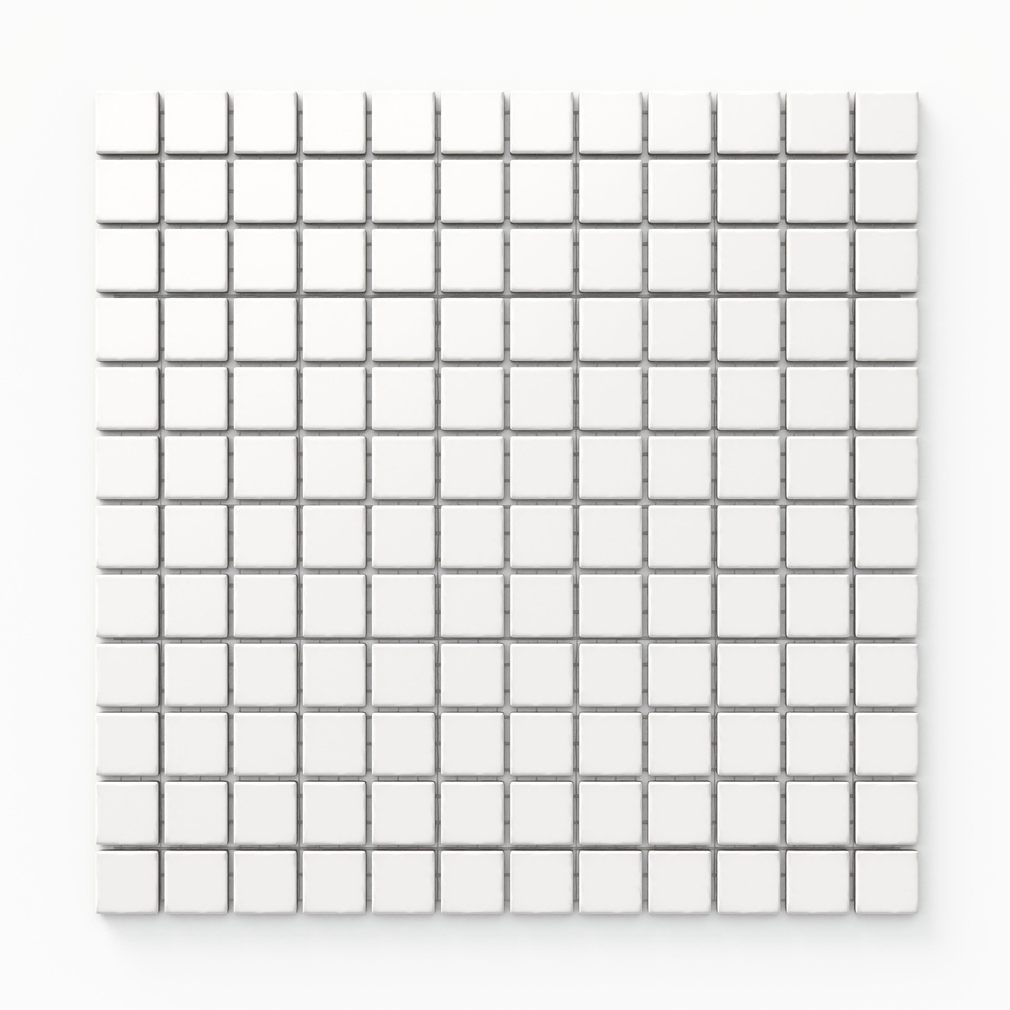 Levi 12x12 Matte Porcelain 1x1 Square Mosaic Tile in White