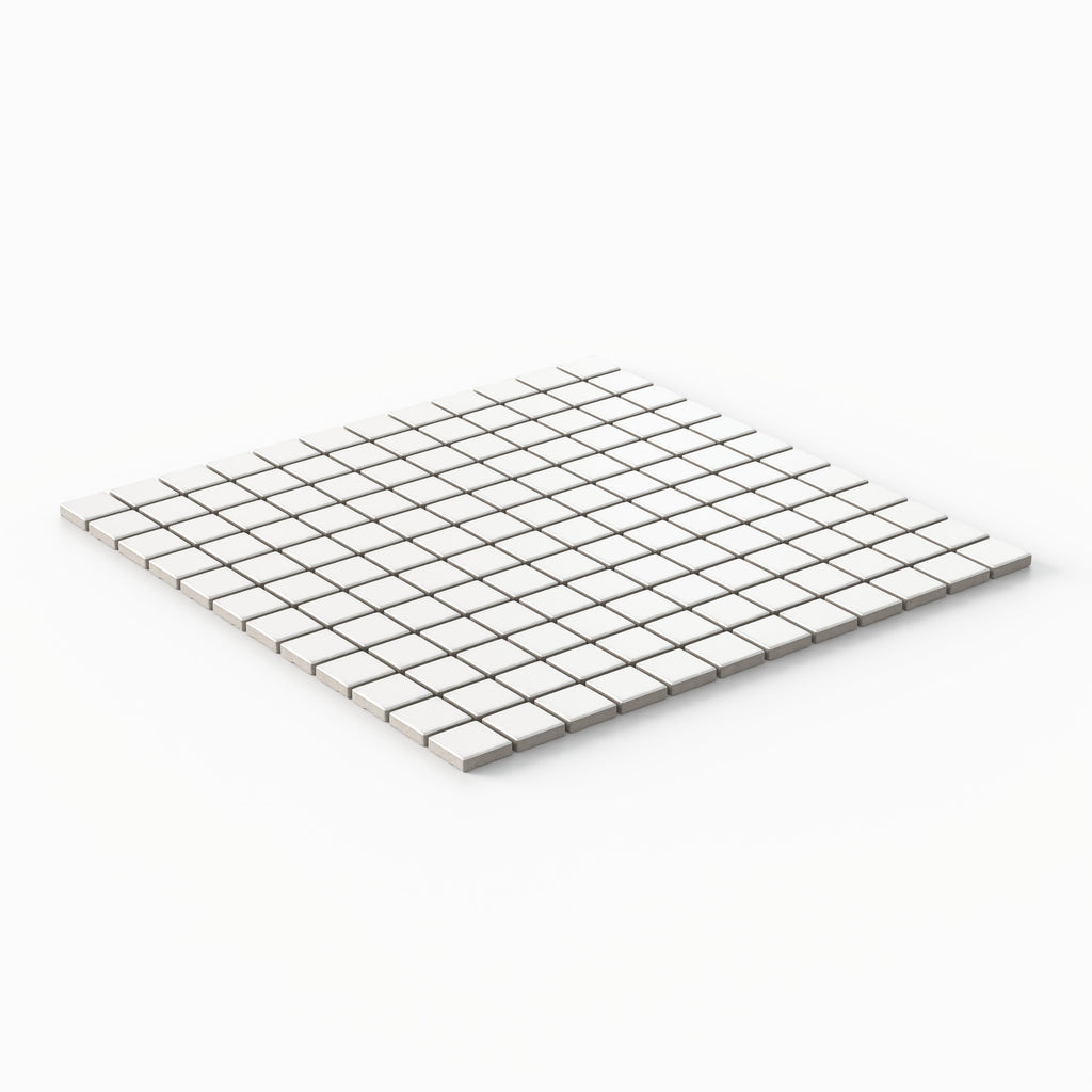 Levi 12x12 Matte Porcelain 1x1 Square Mosaic Tile in White