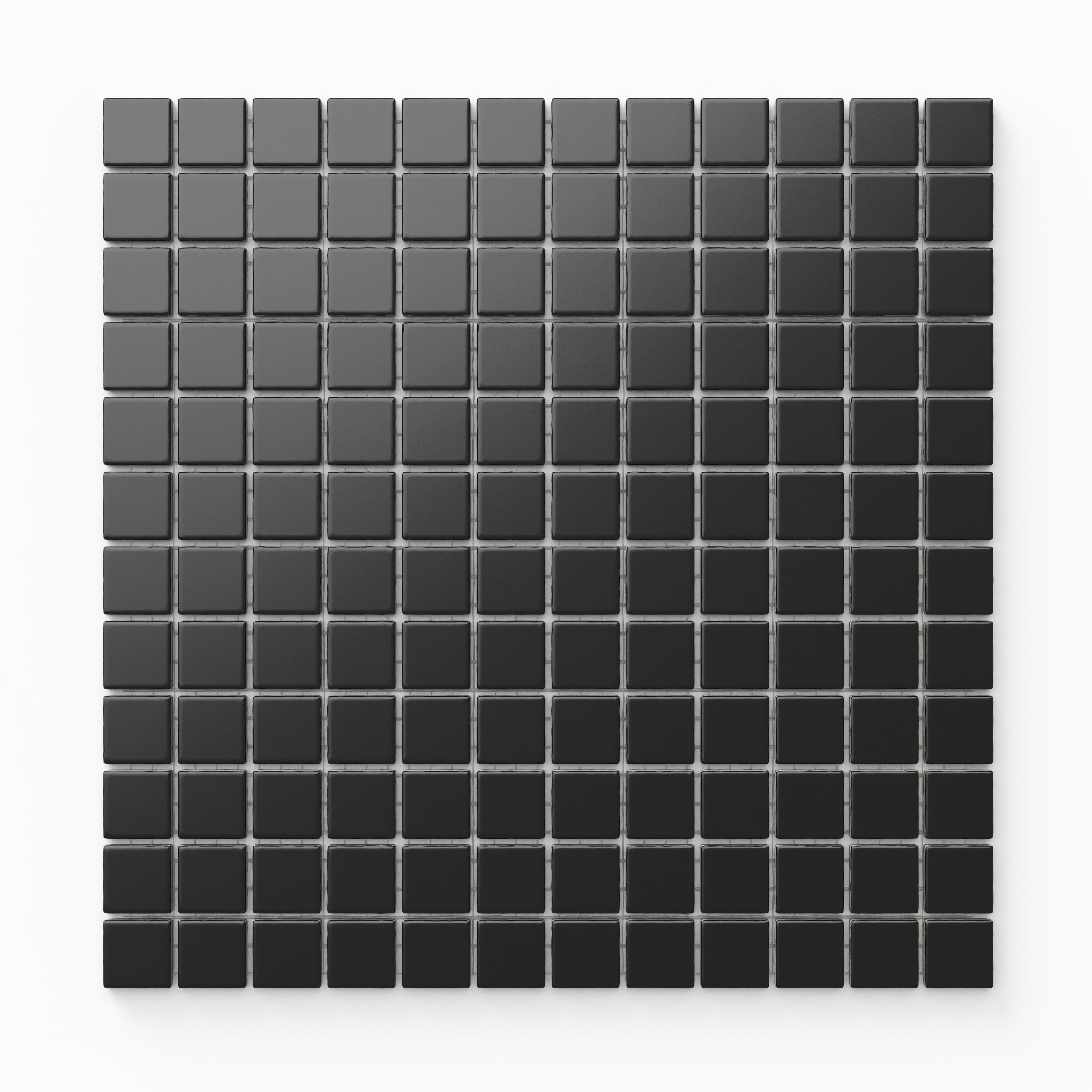 Levi 12x12 Matte Porcelain 1x1 Square Mosaic Tile in Black