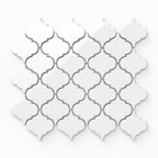 Mabel 12x12 Glossy Porcelain Lantern Mosaic Tile in White
