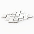 Mabel 12x12 Glossy Porcelain Lantern Mosaic Tile in White