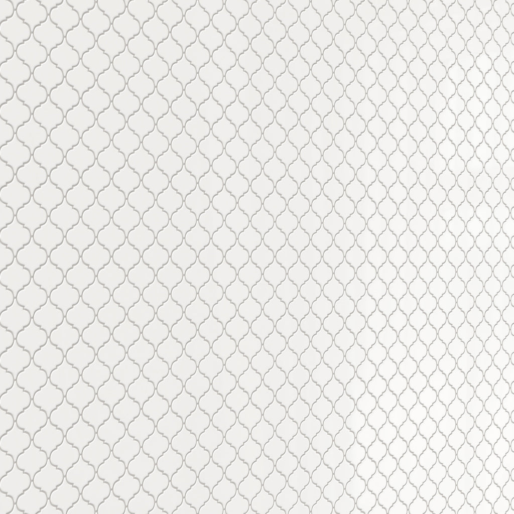 Mabel 12x12 Glossy Porcelain Lantern Mosaic Tile in White