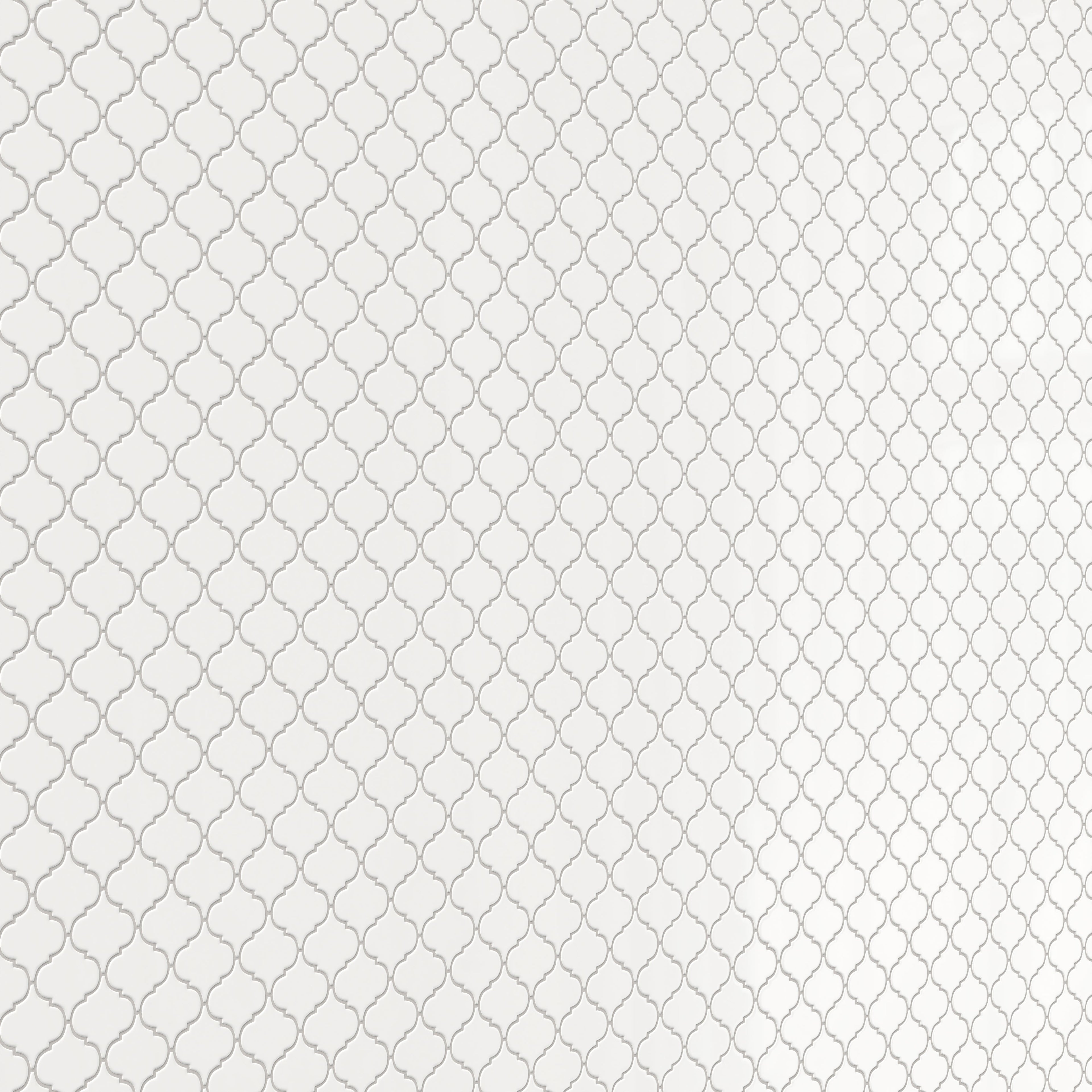 Mabel 12x12 Glossy Porcelain Lantern Mosaic Tile in White