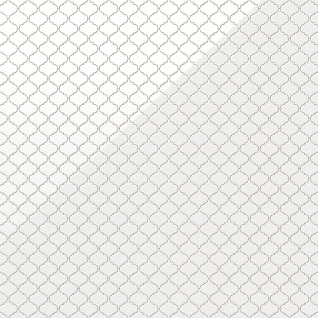 Mabel 12x12 Glossy Porcelain Lantern Mosaic Tile in White