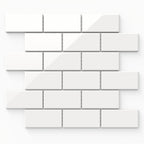 Mabel 12x12 Glossy Porcelain Brick Mosaic Tile in White
