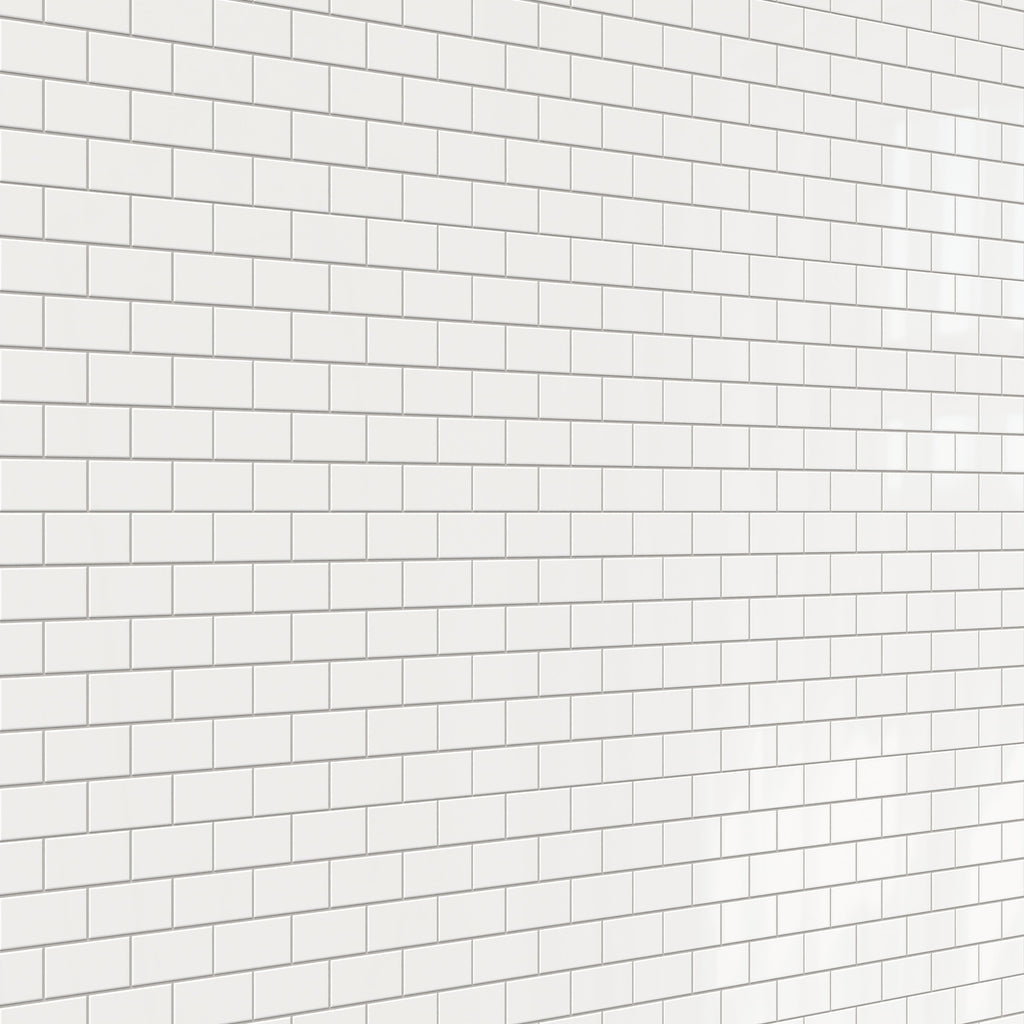 Mabel 12x12 Glossy Porcelain Brick Mosaic Tile in White