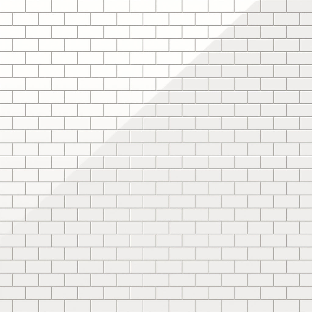 Mabel 12x12 Glossy Porcelain Brick Mosaic Tile in White