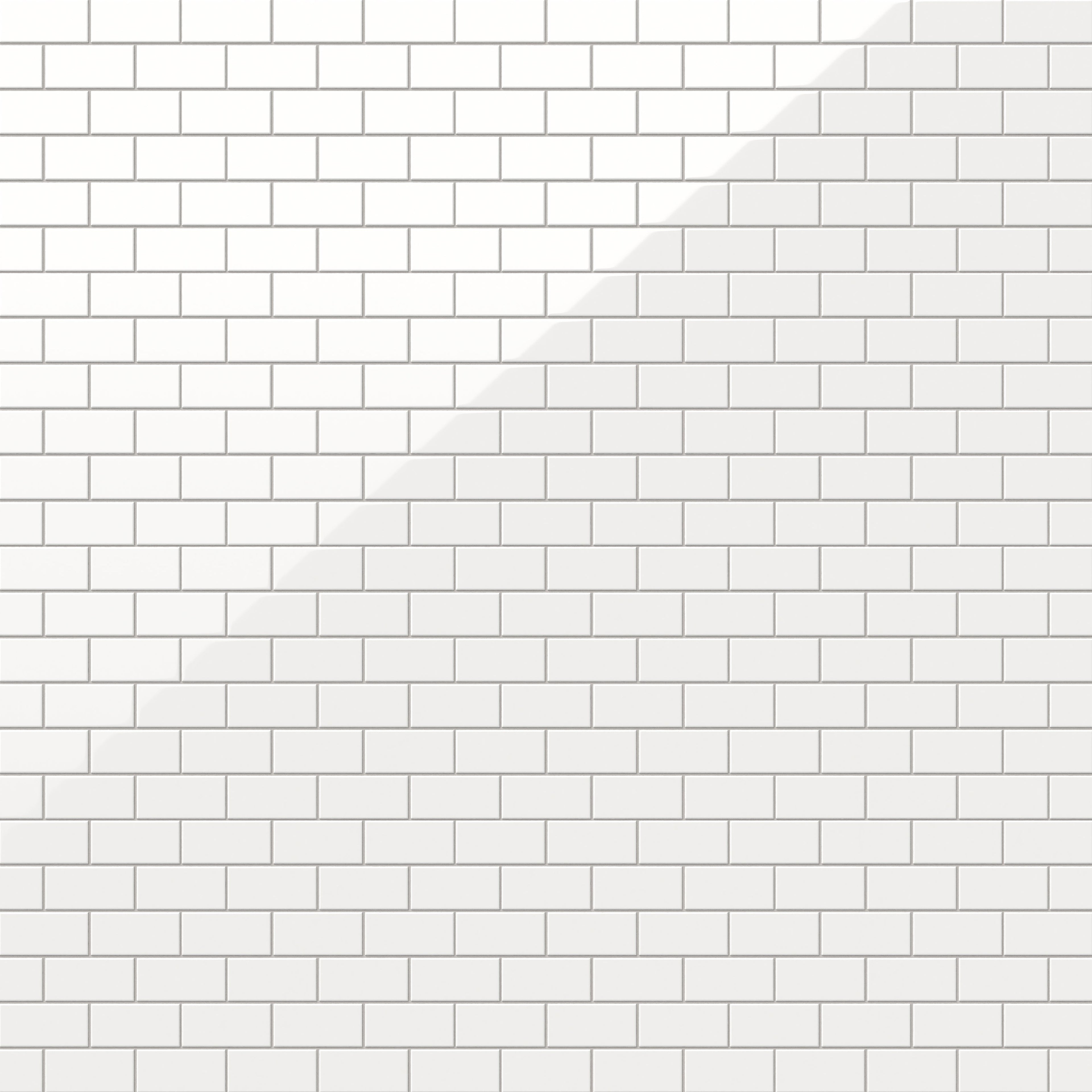 Mabel 12x12 Glossy Porcelain Brick Mosaic Tile in White