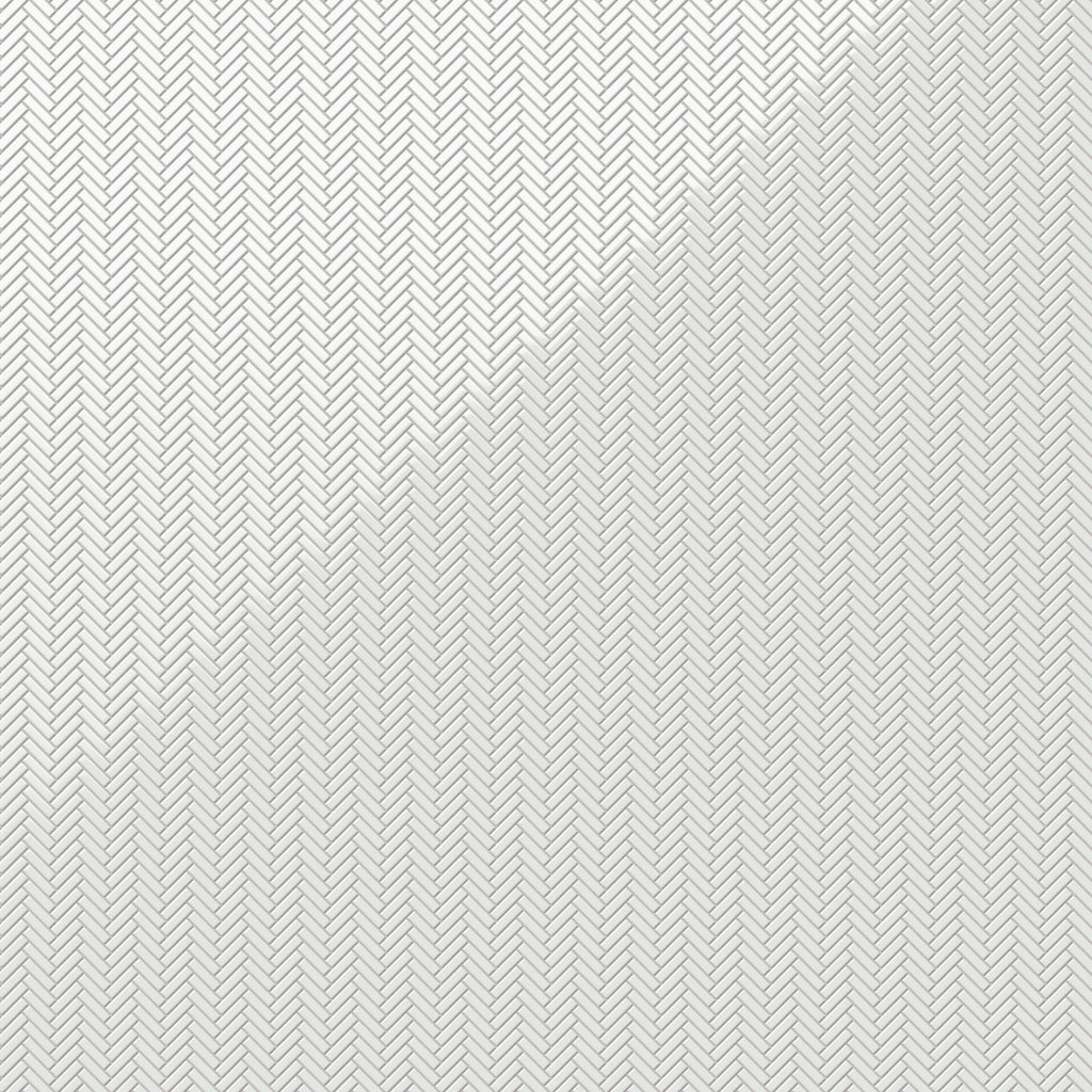 Maggie 12x12 Glossy Porcelain Herringbone Mosaic Tile in White