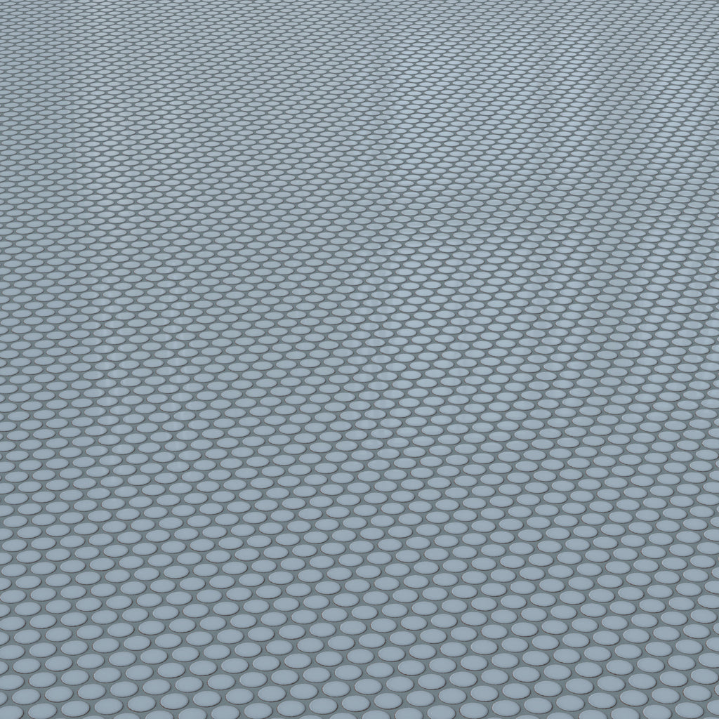 Ariel 12x12 Glossy Porcelain Penny Round Mosaic Tile in Dusty Blue