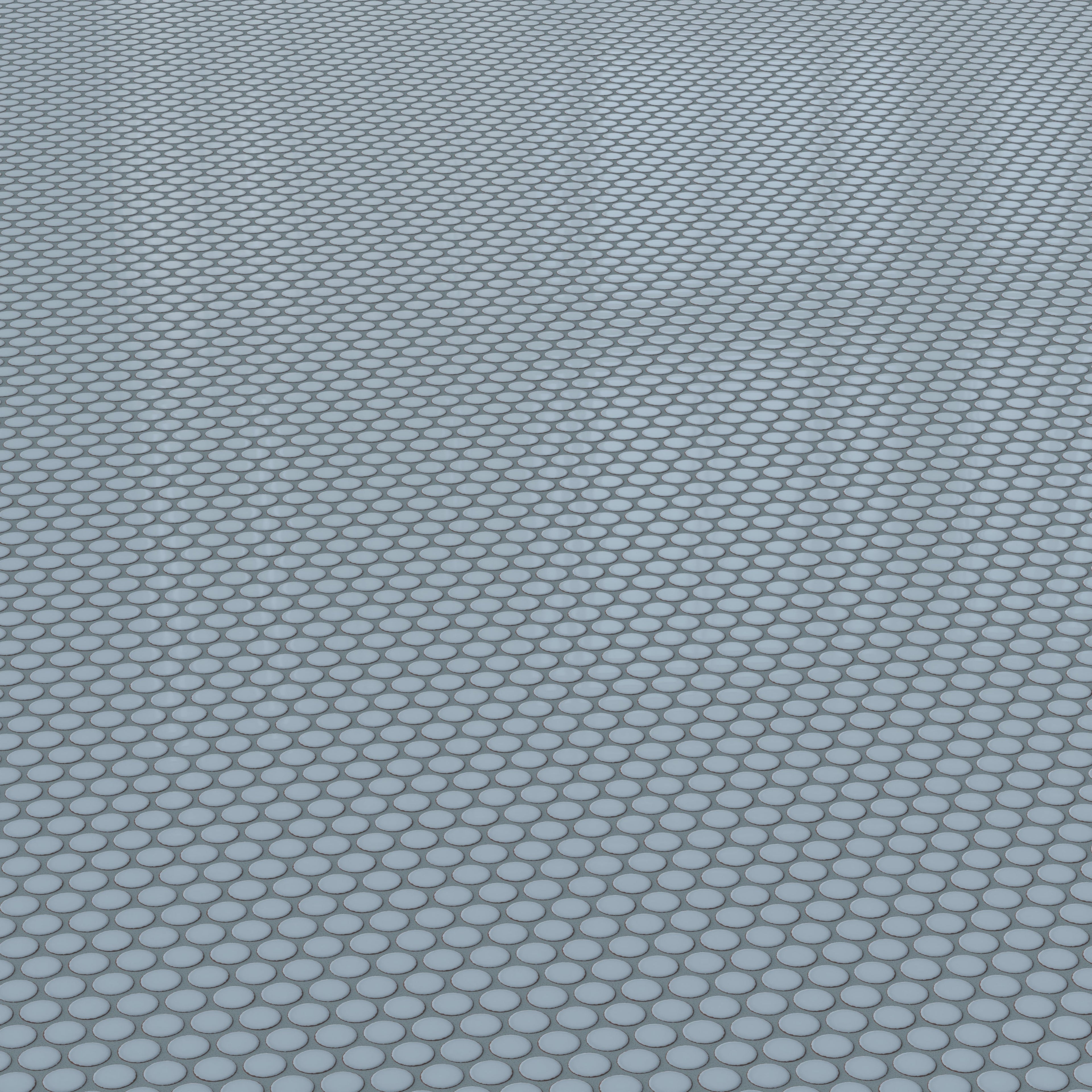 Ariel 12x12 Glossy Porcelain Penny Round Mosaic Tile in Dusty Blue