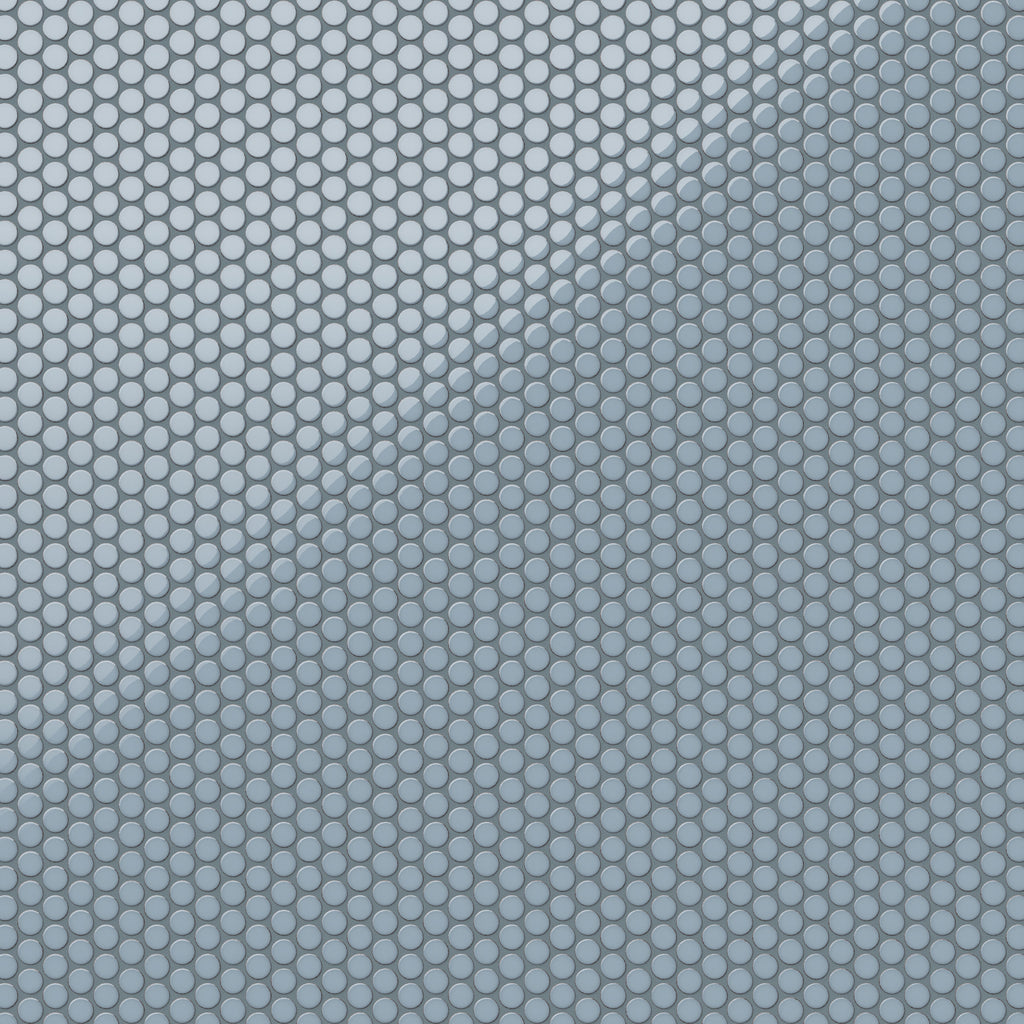 Ariel 12x12 Glossy Porcelain Penny Round Mosaic Tile in Dusty Blue