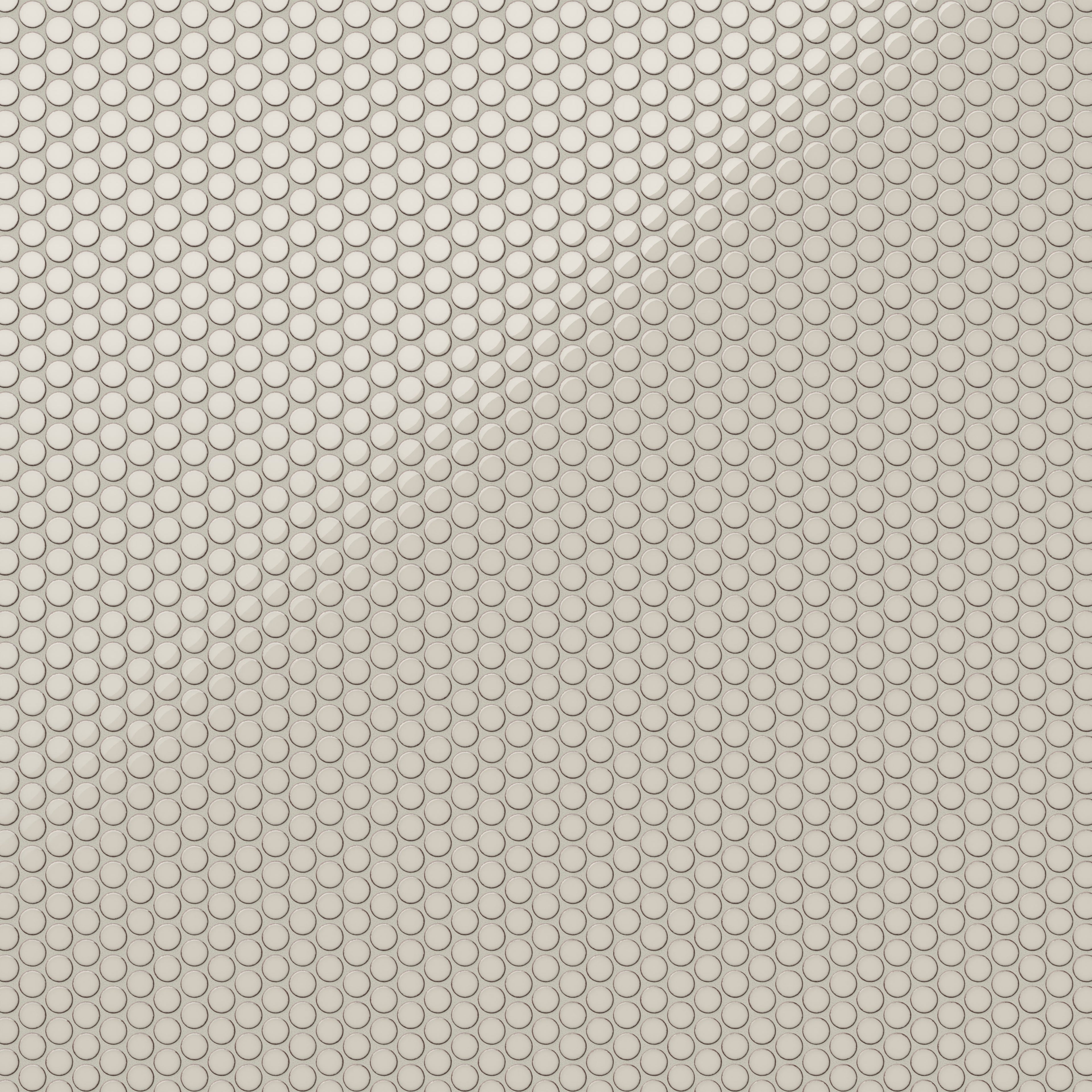 Ariel 12x12 Glossy Porcelain Penny Round Mosaic Tile in Shell