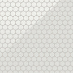 Cece 12x12 Glossy Porcelain 2 Round Mosaic Tile in White