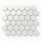 Cece 12x12 Matte Porcelain 2 Round Mosaic Tile in White