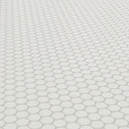 Cece 12x12 Matte Porcelain 2 Round Mosaic Tile in White