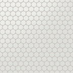 Cece 12x12 Matte Porcelain 2 Round Mosaic Tile in White