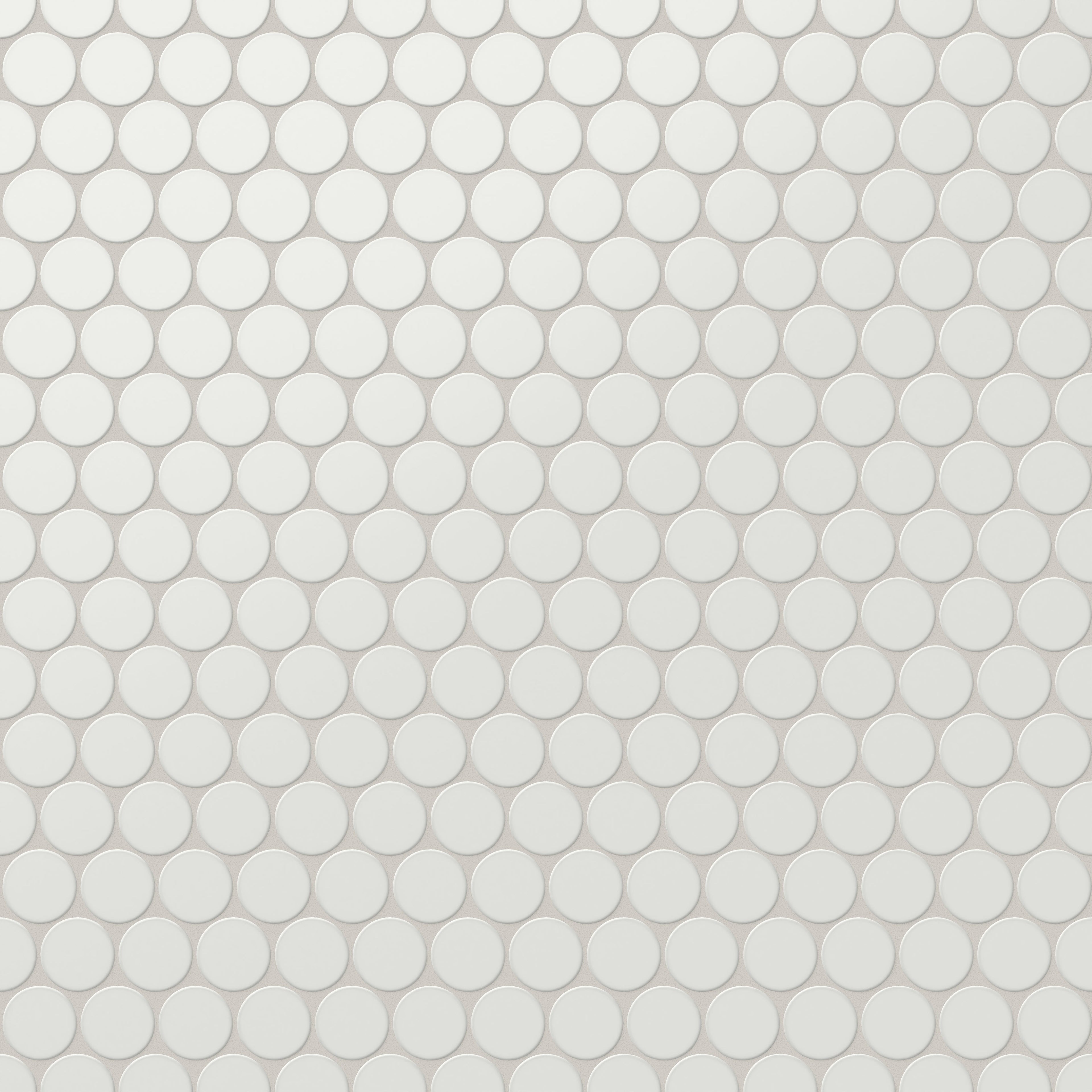 Cece 12x12 Matte Porcelain 2 Round Mosaic Tile in White