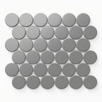 Cece 12x12 Matte Porcelain 2 Round Mosaic Tile in Grey