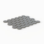 Cece 12x12 Matte Porcelain 2 Round Mosaic Tile in Grey