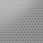 Cece 12x12 Matte Porcelain 2 Round Mosaic Tile in Grey