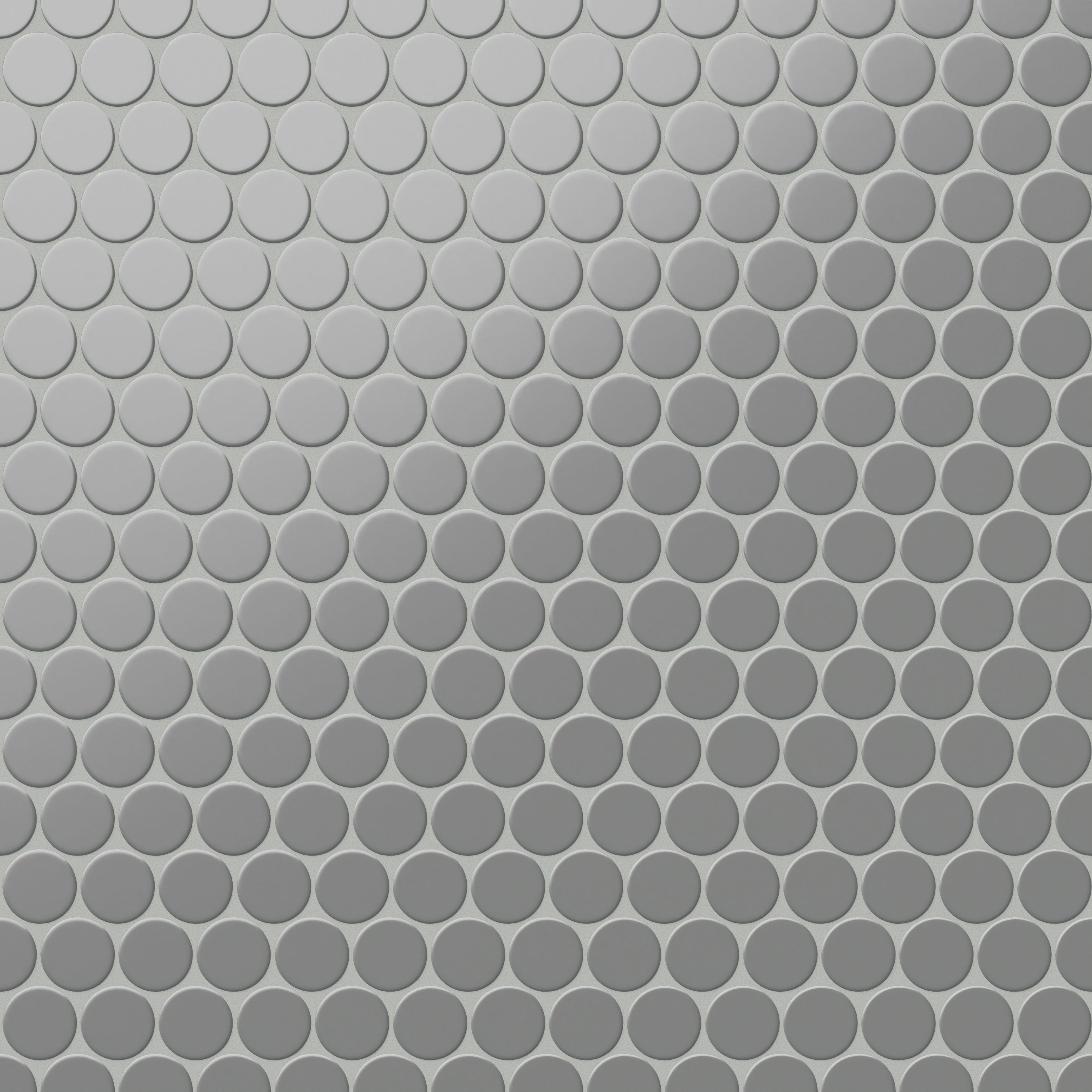 Cece 12x12 Matte Porcelain 2 Round Mosaic Tile in Grey