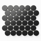 Cece 12x12 Matte Porcelain 2 Round Mosaic Tile in Black