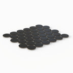Cece 12x12 Matte Porcelain 2 Round Mosaic Tile in Black