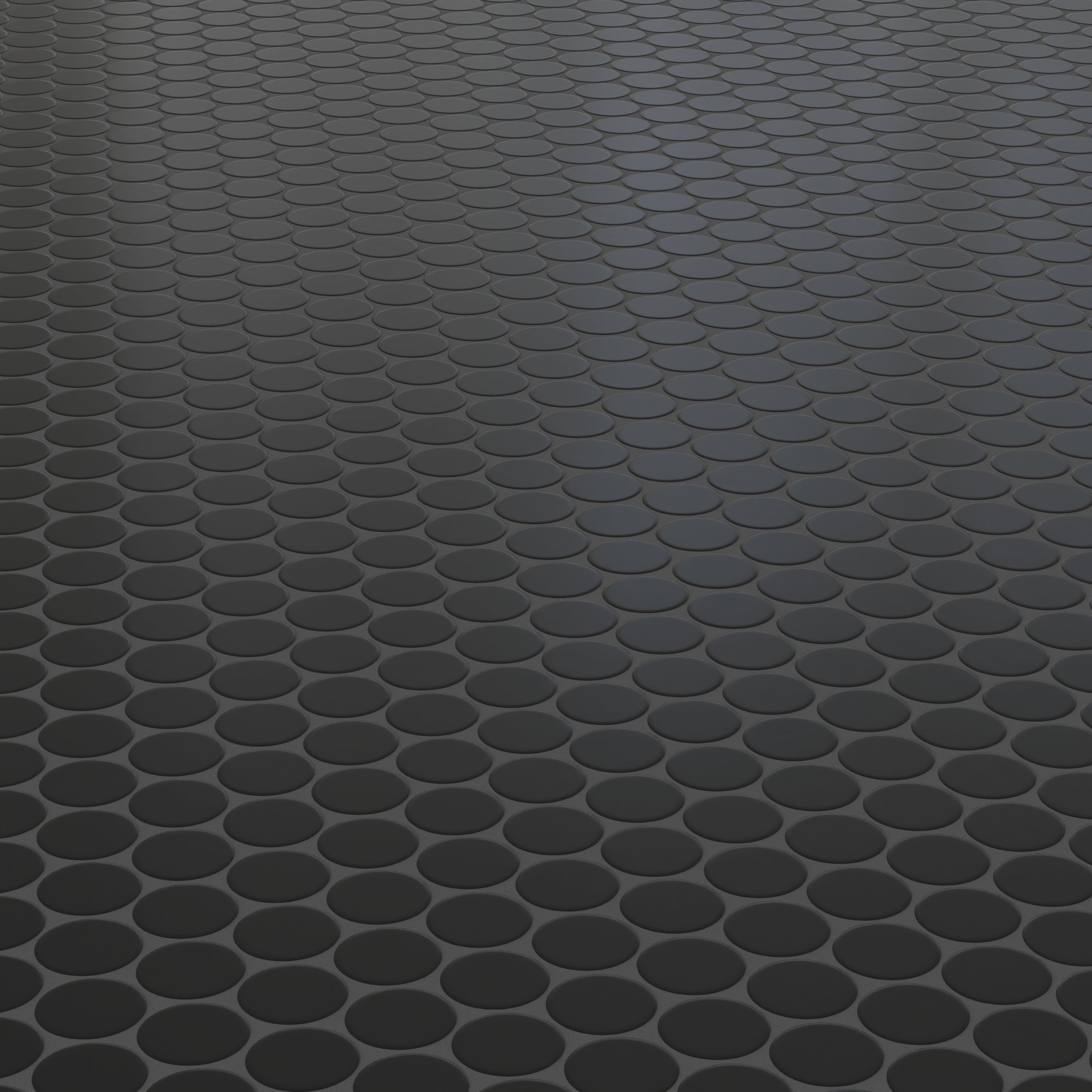 Cece 12x12 Matte Porcelain 2 Round Mosaic Tile in Black