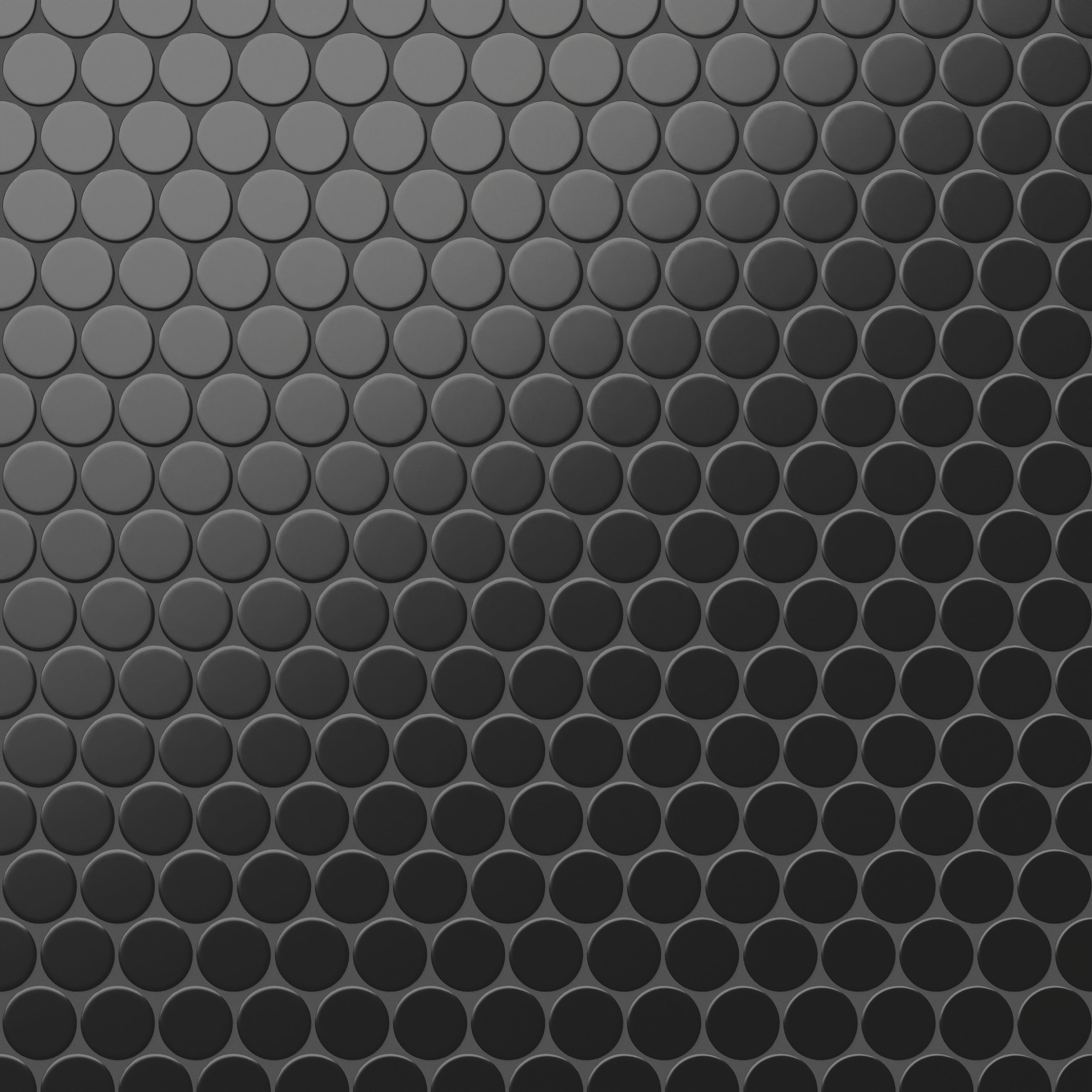 Cece 12x12 Matte Porcelain 2 Round Mosaic Tile in Black