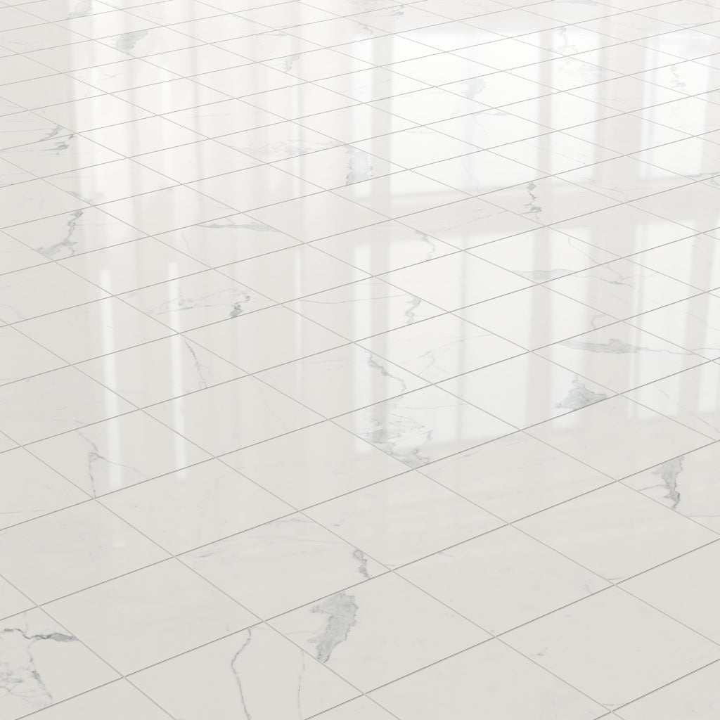 Leona 12x12 Polished Porcelain Tile in Calacatta