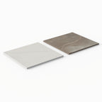 Leona 12x12 Checkerboard Matte Porcelain Tile in Calacatta and Amani Bronze