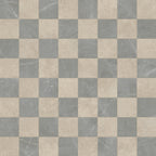 Leona 12x12 Checkerboard Matte Porcelain Tile in Marfil and Amani Grey
