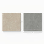 Leona 12x12 Checkerboard Matte Porcelain Tile in Marfil and Amani Grey