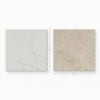 Leona 12x12 Checkerboard Polished Porcelain Tile in Calacatta and Marfil