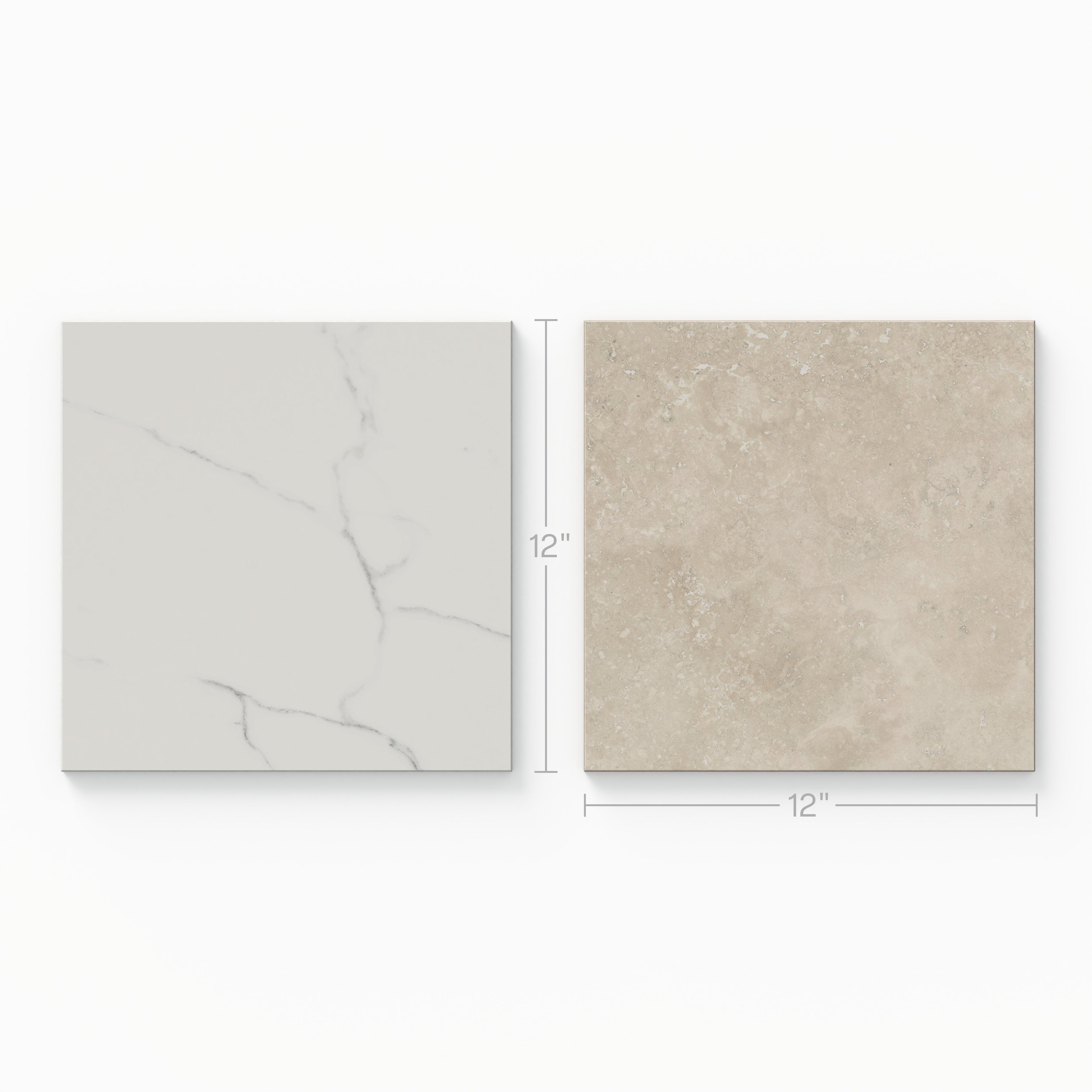 Leona 12x12 Checkerboard Polished Porcelain Tile in Calacatta and Marfil